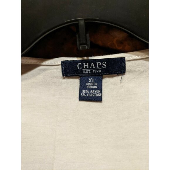 CHAPS White V-Neck Key Hole Sleeves Casual Top Size XL Pull Over - Picture 4 of 4